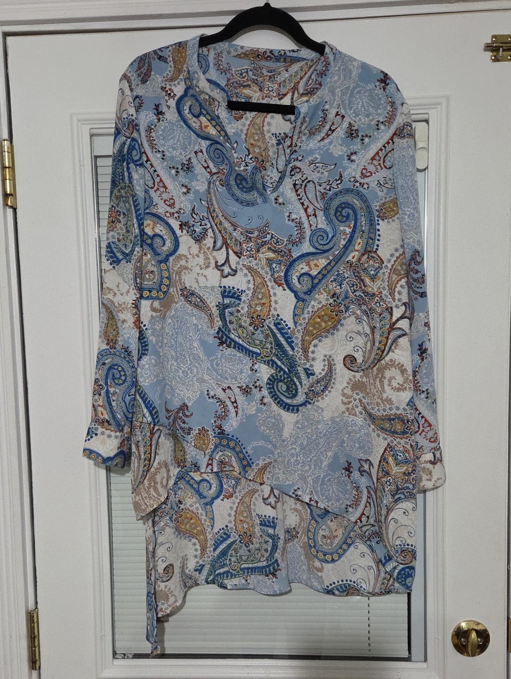 Chico's Light Blue Paisley Layered Tunic Blouse